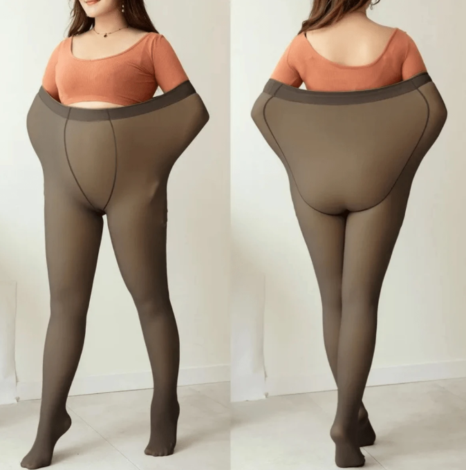 Medias térmicas de lana con interior afelpado translúcidas - Zayle™