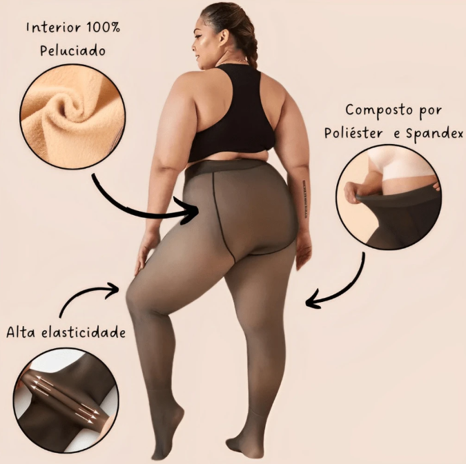 Medias térmicas de lana con interior afelpado translúcidas - Zayle™